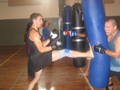 Sanda/Sanshou trainen op de stootzak